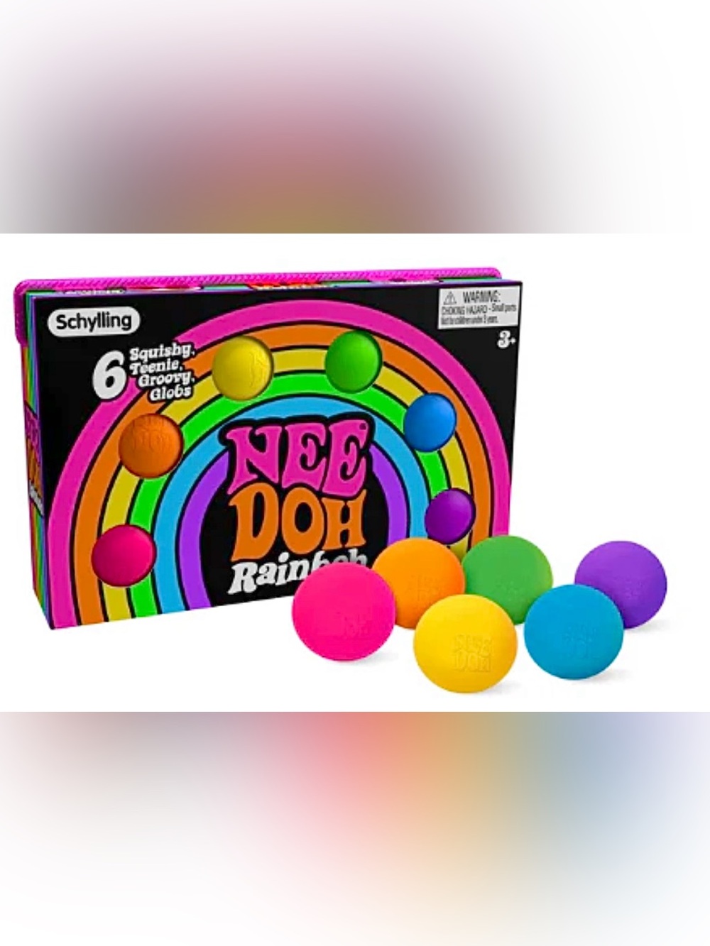 Schylling Nee Doh Rainboh Groovy Glob Teenie Squishy Rainbow Toy 6 Colors Needoh